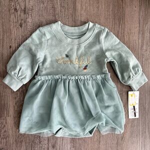 Carters Thankful Baby Dress with Tulle Skirt